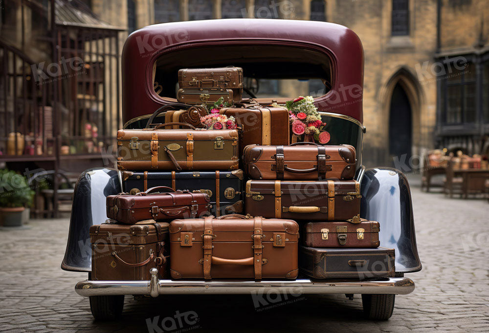 Kate Luggage Truck Travel the World Backdrop Designed by Chain Photography