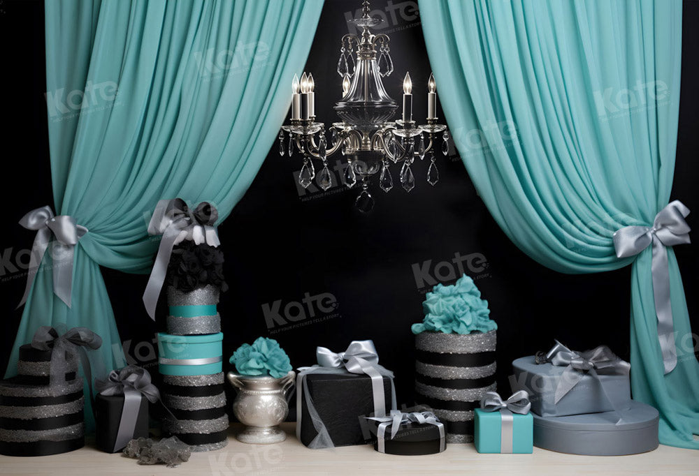 Kate Fashion Blue Curtain Gifts  Backdrop for Photography